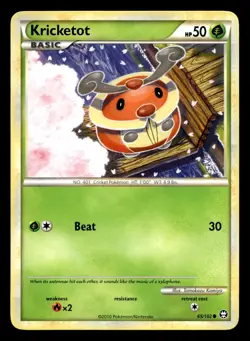 Kricketot 65/102 Common HGSS Triumphant Pokemon LP - Image 1