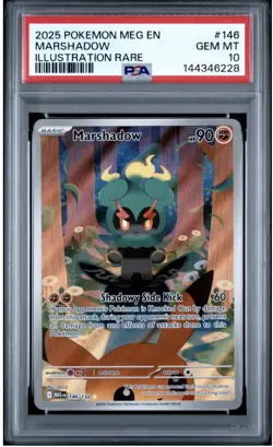 2025 POKEMON MEG EN-MEGA EVOLUTION #146 MARSHADOW ILLUSTRATION RARE PSA 10 - Image 1