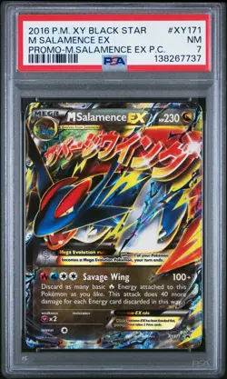 2016 POKEMON XY BLACK STAR PROMO #XY171 M SALAMENCE EX PSA 7 - Image 1