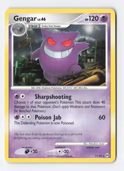 Gengar 17/99 Regular Rare Arceus 2009 Vintage Pokemon TCG Card LP - Image 1