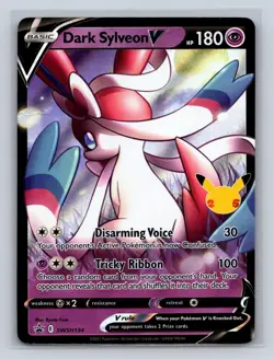 Dark Sylveon V SWSH134 Holo Promo Sword & Shield Promo Pokemon Small Crease DMG - Image 1