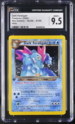 2002 Pokemon TCG 1st Edition Neo Destiny Dark Feraligatr #5/105 CGC 9.5 Mint+ - Image 1