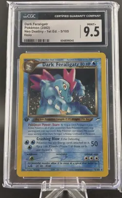 2002 Pokemon TCG 1st Edition Neo Destiny Dark Feraligatr #5/105 CGC 9.5 Mint+ - Image 4