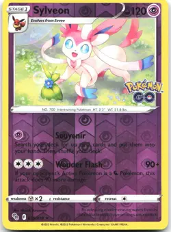 Sylveon 035/078 Holo Rare Pokemon GO Pokemon Reverse Holo Lightly Played - Image 1