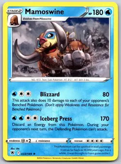 Mamoswine 033/189 Rare Astral Radiance Pokemon Near Mint - Image 1