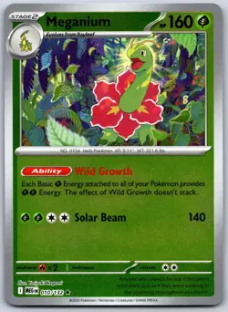 Meganium 010/132 Rare Mega Evolution Pokemon Reverse Holo Near Mint - Image 1
