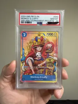 Monkey.D.Luffy (2nd Anniversary Stamped Promo) P-043 One Piece Promotion PSA 10 - Image 1