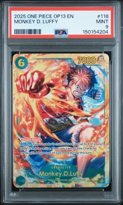 2025 ONE PIECE OP13-CARRYING ON HIS WILL #118 MONKEY D. LUFFY PSA 9 - Image 3