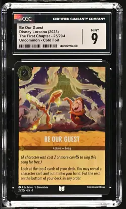 Disney Lorcana GRADED Be Our Guest 25 First Chapter UC 9 CGC - Image 1