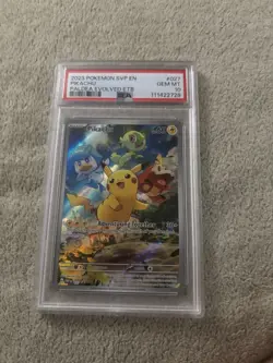 Pokemon TCG Pikachu Illustration Paldea Evolved ETB Promo Card 027 PSA 10 - Image 1