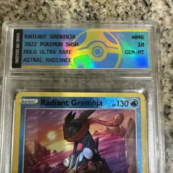 Radiant Greninja Astral Radiance HOLO 046/189 2022 Pokemon Card GOG 10 Gem-MT - Image 2