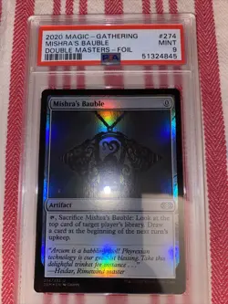 PSA 9 Mint MTG Magic Double Masters Mishra's Bauble 274/332 Uncommon Foil - Image 1