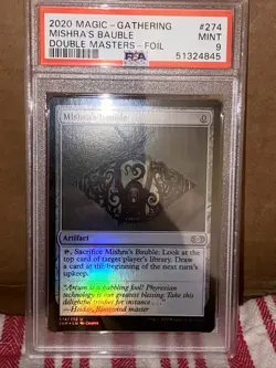 PSA 9 Mint MTG Magic Double Masters Mishra's Bauble 274/332 Uncommon Foil - Image 2