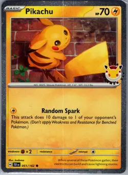 Pikachu (Pokemon Day 2026) 051/162 Holo - Pokemon Card - NM - Image 1
