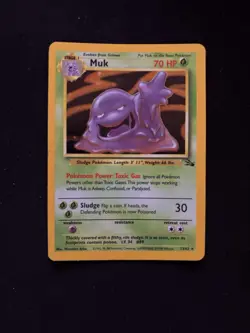 Pokemon Muk TCG Fossil Card 13/62 Holo Unlimited Rare LP - Image 1