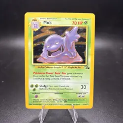 Muk 13/62 Holo Rare Fossil Pokemon Vintage Card Unlimited Holo MP/HP -j - Image 1
