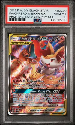 POKEMON BLACK STAR PROMO CHARIZARD & BRAIXEN GX #SM230 PSA 10 Gem Mint 138392700 - Image 1
