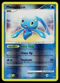 Pokemon Card - Manaphy Majestic Dawn 8/100 Holo Reverse Holo Rare - Image 1