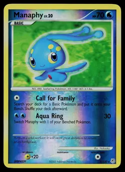 Pokemon Card - Manaphy Diamond and Pearl 9/130 Reverse Holo - Image 1