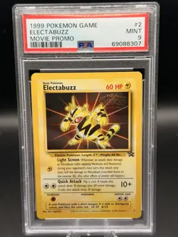 PSA 9 Mint - 1999 Electabuzz #2 Pokemon Movie Promo Black Star WOTC - Image 1