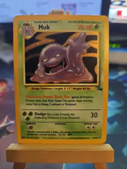 Pokemon TCG Muk 13/62 Holo Rare Fossil 1999 WOTC, LP+ Condition Clean! - Image 1