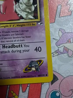 Pokemon TCG Sabrina's Slowbro 060/132 Gym Heroes Unlimited - Image 4