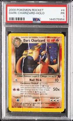 2000 POKEMON ROCKET #4 DARK CHARIZARD-HOLO PSA 1 - Image 1
