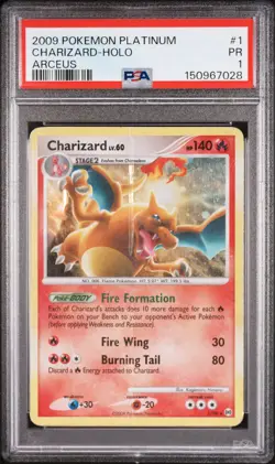 2009 POKEMON PLATINUM ARCEUS #1 CHARIZARD-HOLO PSA 1 - Image 1