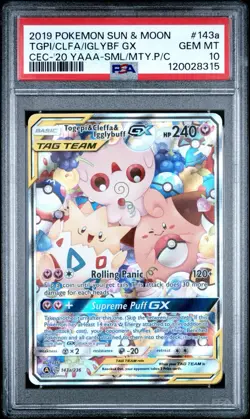 2019 Pokemon S & M CEC- YAAA SML/MTY #143a Togepi Cleffa Igglybuff Gx PSA 10 - Image 1