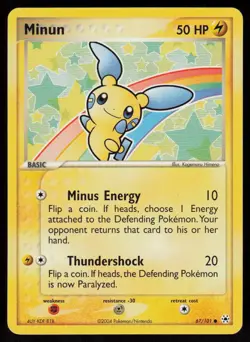 Minun 67/101 Common Hidden Legends Pokemon Moderately Played - Image 1