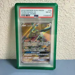 Pokemon TCG Rayquaza GX 160/168 Celestial Storm Ultra Rare Full Art Holo PSA 8 - Image 1