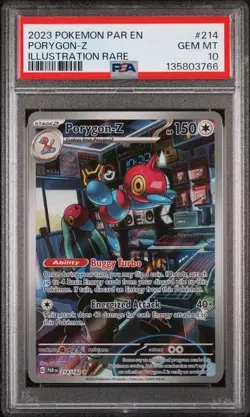 2023 POKEMON PAR EN-PARADOX RIFT ILLUSTRATION RARE #214 PORYGON-Z PSA 10 - Image 1