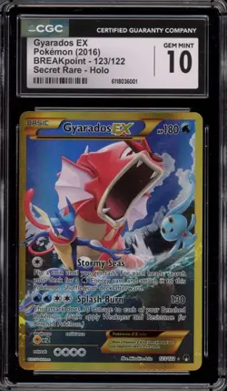 Pokemon Gyarados EX XY Breakpoint Secret Rare Full Art #123 CGC 10 Gem Mint - Image 1