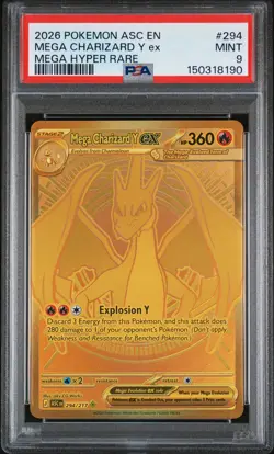 2026 Pokemon Ascended Heroes Mega Charizard Y Ex #294 MINT PSA 9 Mega Hyper Rare - Image 1
