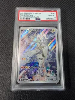 2025 Pokemon JTG EN N’s Reshiram Illustration Rare #167 PSA 10 GEM MT - Image 1