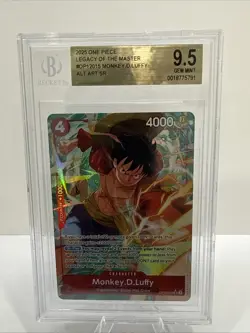 Monkey.D.Luffy - Alt Art - OP12-015 Legacy of the Master Foil BGS 9.5 One Piece - Image 1