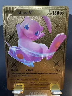 2020 Pokemon TCG Mew V RARE Gold Foil Fan Art Collector Card 069/189 ⭐ - Image 1