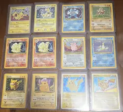 Pokemon TCG 12 Card Lot - Pikachu, Ninetales, Ampharos, Poliwrath, Hitmonchan - Image 1