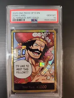 2025 ONE PIECE OP13-CARRYING ON HIS WILL ALTERNATE ART-GOLD DON!! CARD PSA 10 - Image 1
