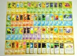 Pokemon card LOT 60 Old Back Set Japanese Charmander Pikachu Slowbro Jynx etc - Image 1