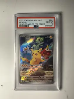 Pikachu 001/SV-P Sv-P Promotional Cards Holo Promo (Japanese) PSA 10 - Image 1
