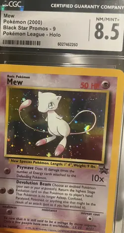 2000 Pokemon Black Star Promo Mew #9 CGC 8.5 NM/Mint+ – w/Foot Swirl - Image 4