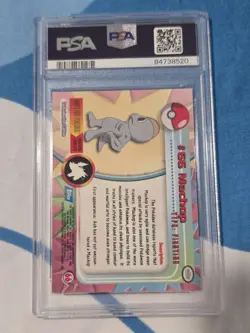 1999 Pokemon Topps Machop Blue Logo PSA 10 - Image 2