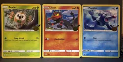 Pokemon First Partner JUMBO Alola Starters Litten Rowlet Popplio NM - Image 1