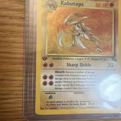 Pokemon TCG Kabutops Holo Rare 1st Edition Fossil and 1st edition Kabuto - Image 5
