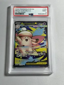 2026 Pokemon Perfect Order 103/088 MEGA CLEFABLE EX Ultra Rare PSA 9 - Image 1