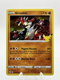 Groudon 017/025 Holo Rare Pokemon Celebrations NM - Image 1