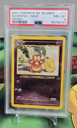 2001 Pokemon Southern Islands Promo Slowking Reverse Holo (Swirl) #14 PSA 8 - Image 1