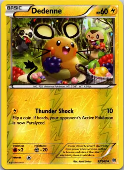 Dedenne 57/162 Uncommon BREAKthrough Pokemon Reverse Holo Lightly Played - Image 1