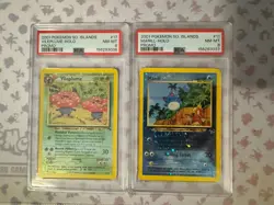 pokemon southern islands 2 set english Vileplume & Marill rev Holo PSA 8 - Image 1